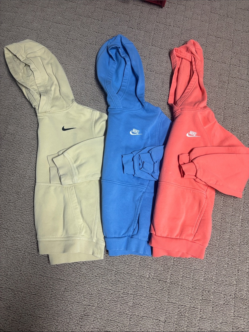 Nike Kids Hoodies in Blue, Coral & Pale Yellow